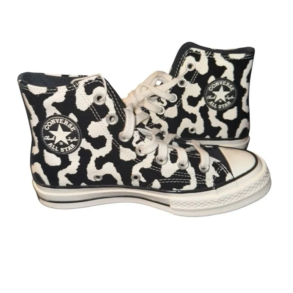 New Women CONVERSE Chuck 70 HI Leopard Remix Black A12350C Size 6 - Picture 2 of 8